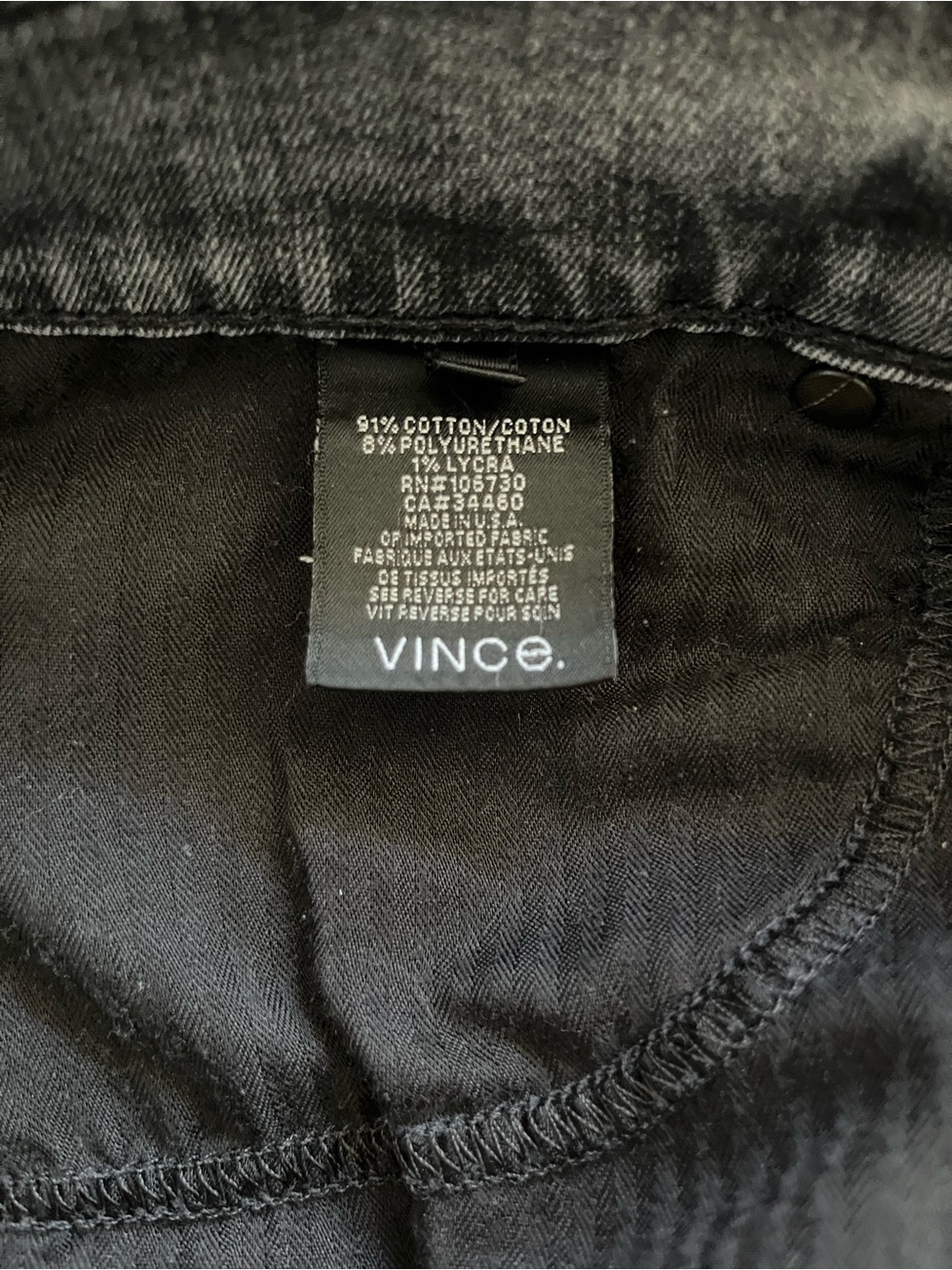 Vince Faded Black Stretch Skinny Jeans - Picture 7 of 7